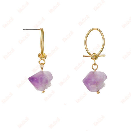simple gold plated amethyst earrings